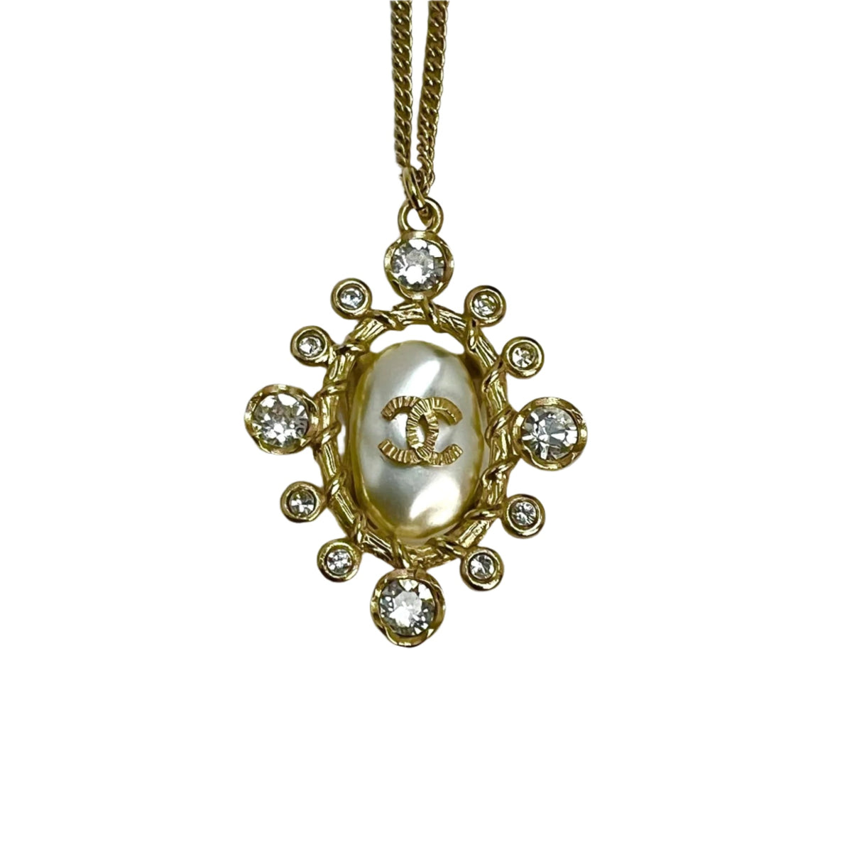 Chanel Crystal CC Necklace | Gold-Tone Jewelry
