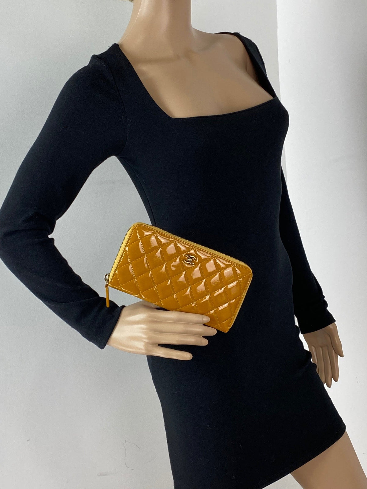 Chanel Yellow Patent Leather Wallet