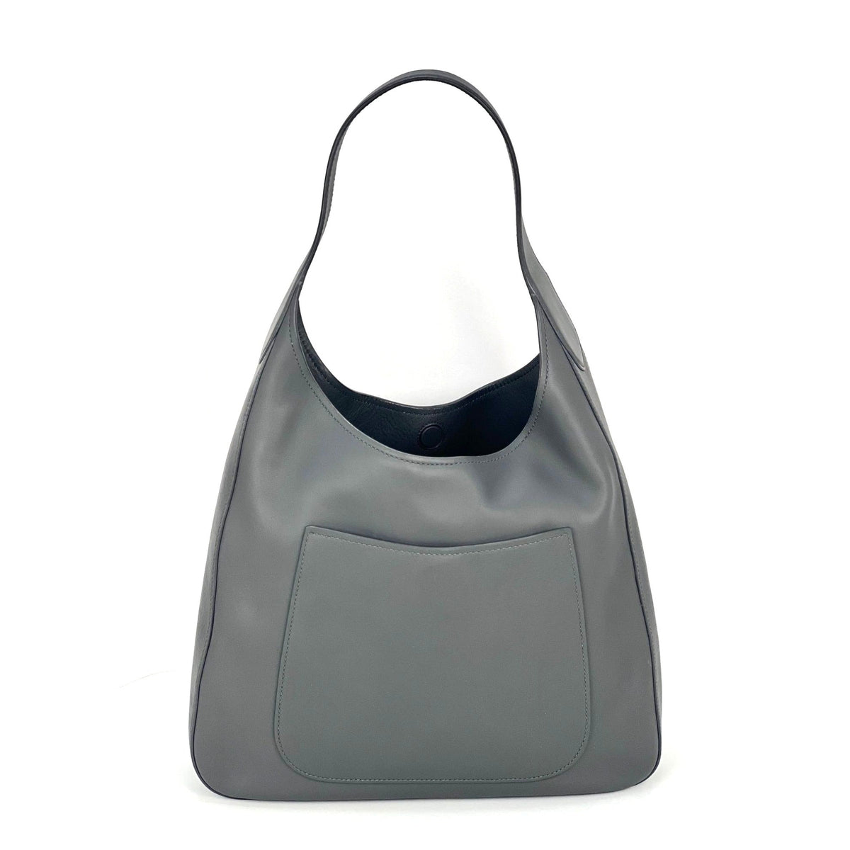 Prada Grey Leather Hobo Bag