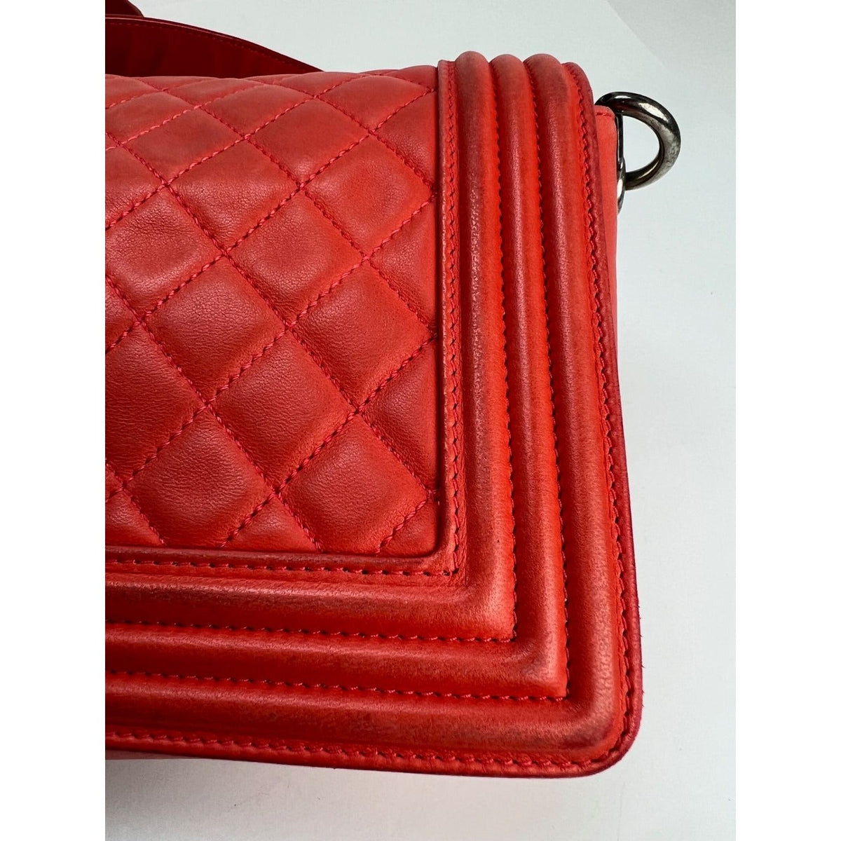 Chanel Red Boy Bag | Medium Quilted Lambskin