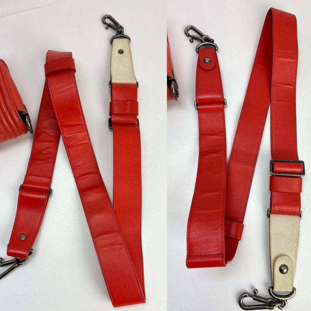 CHANEL Lambskin Quilted Medium Boy Red Flap Bag