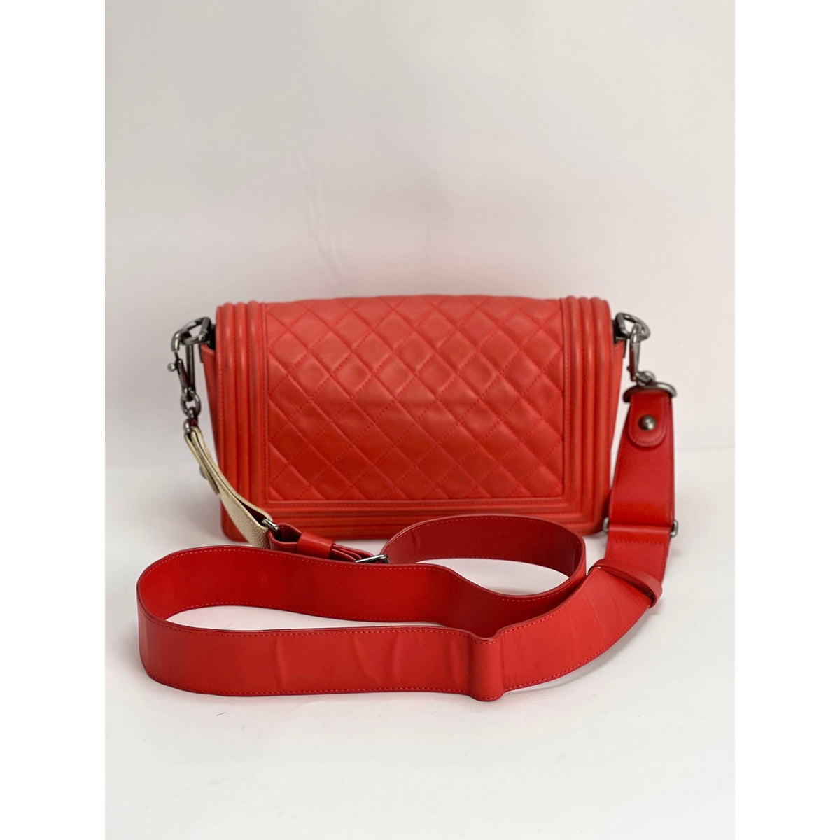 Chanel Red Boy Bag | Medium Quilted Lambskin