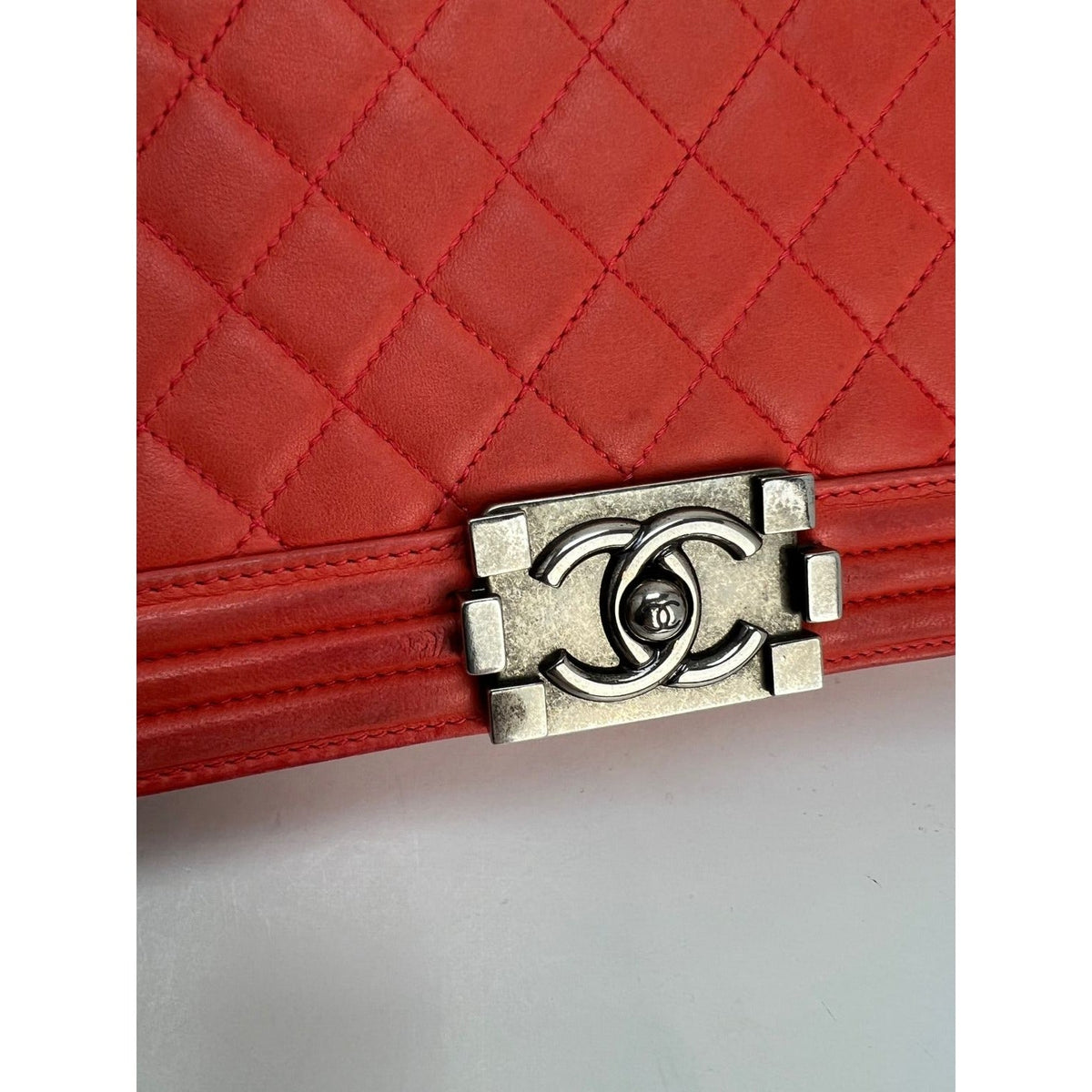 Chanel Red Boy Bag | Medium Quilted Lambskin