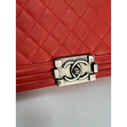 Chanel Red Boy Bag | Medium Quilted Lambskin