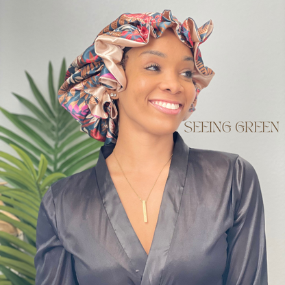Garden Peach All Satin Bonnet
