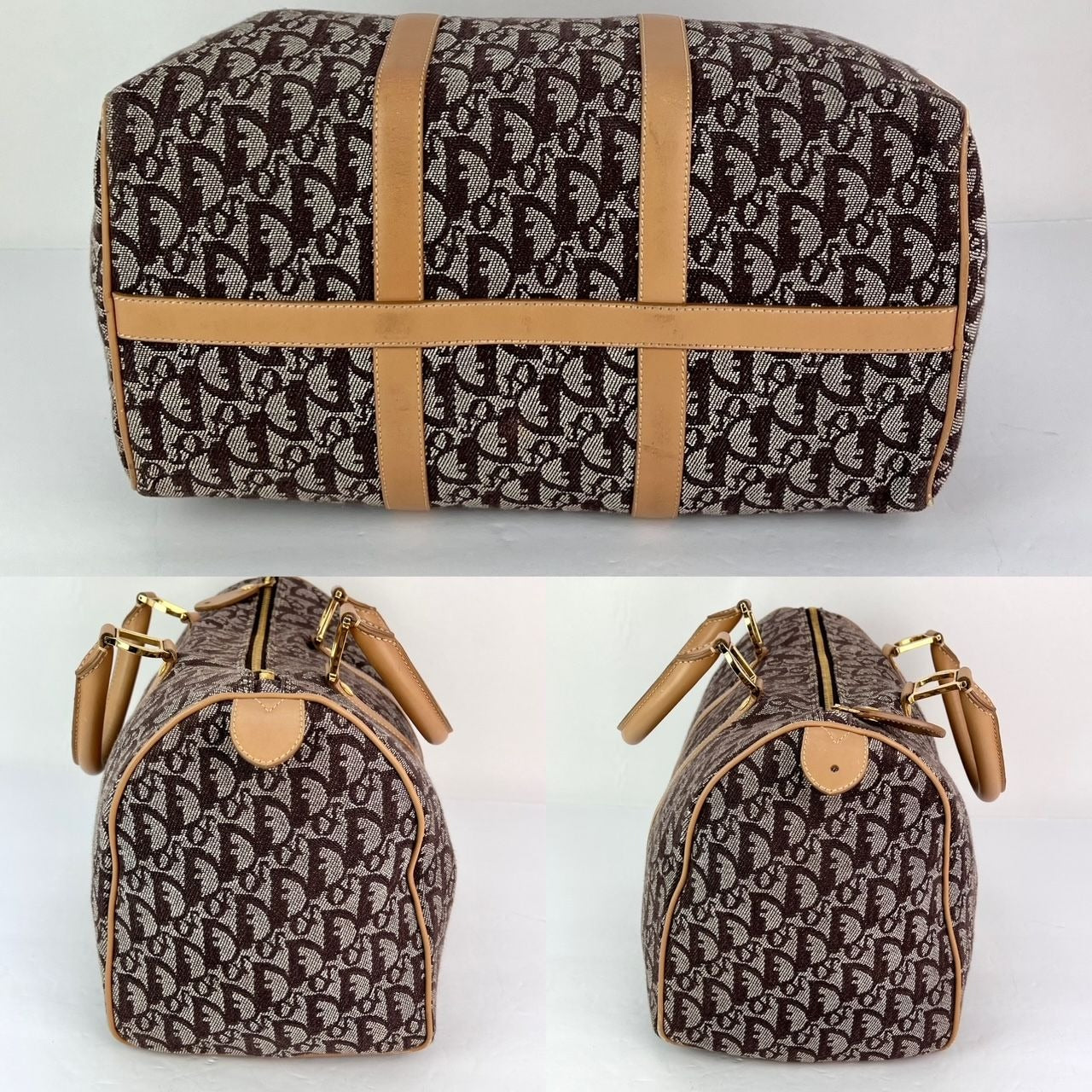 Christian Dior Vintage Trotter Diorissimo Medium Brown Boston Bag