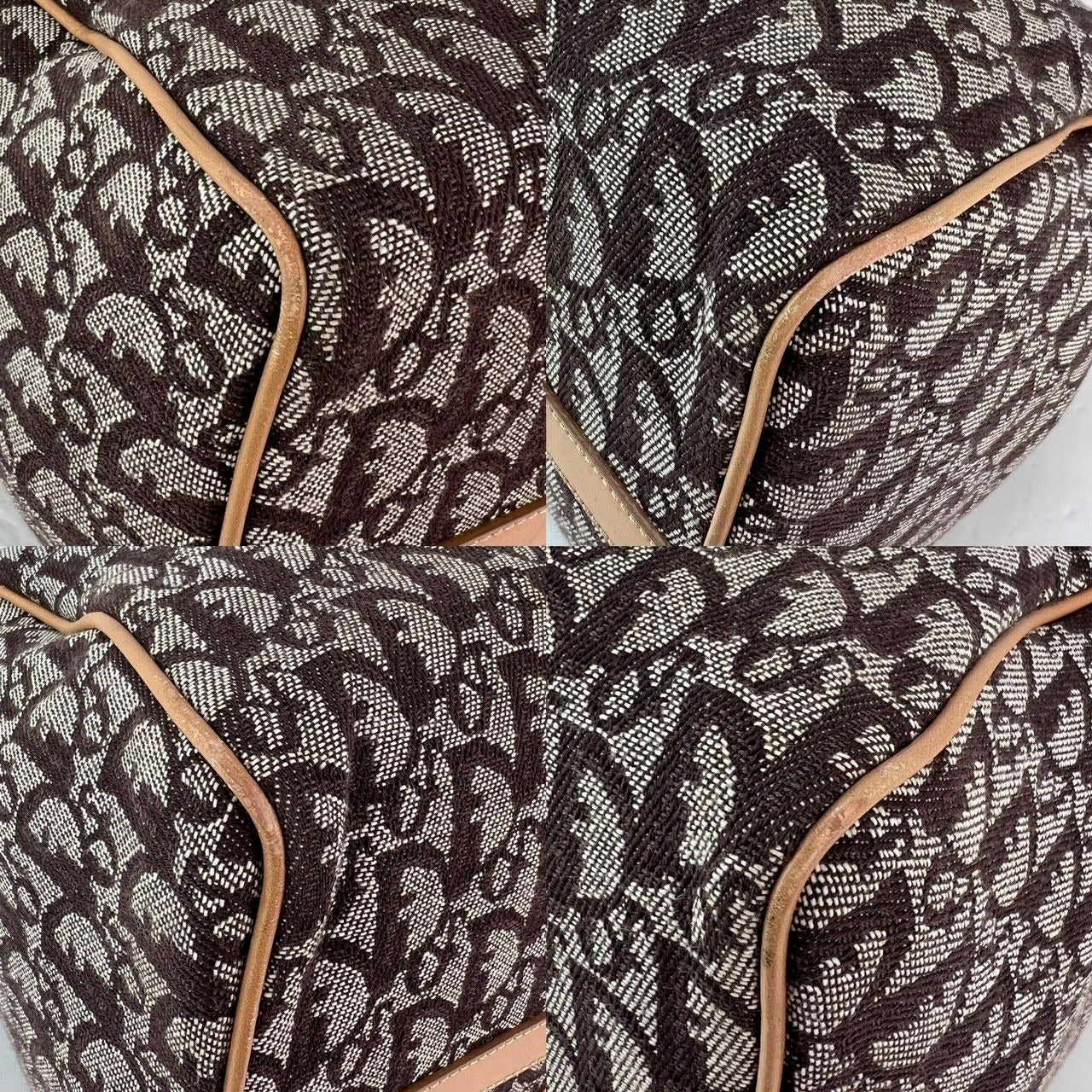 Christian Dior Vintage Trotter Diorissimo Medium Brown Boston Bag