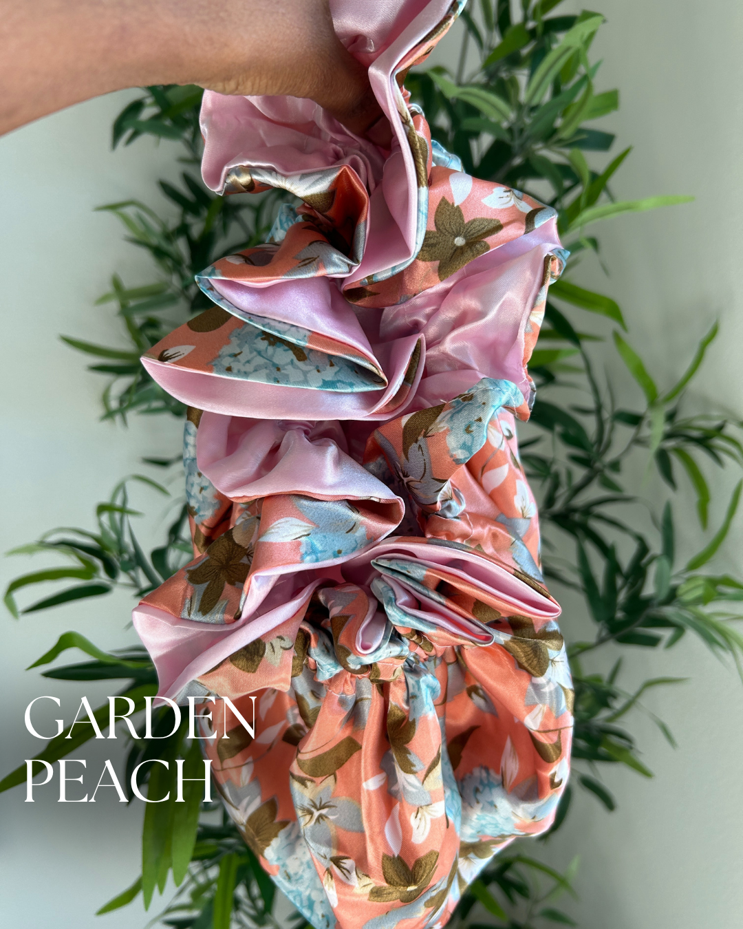 Garden Peach All Satin Bonnet