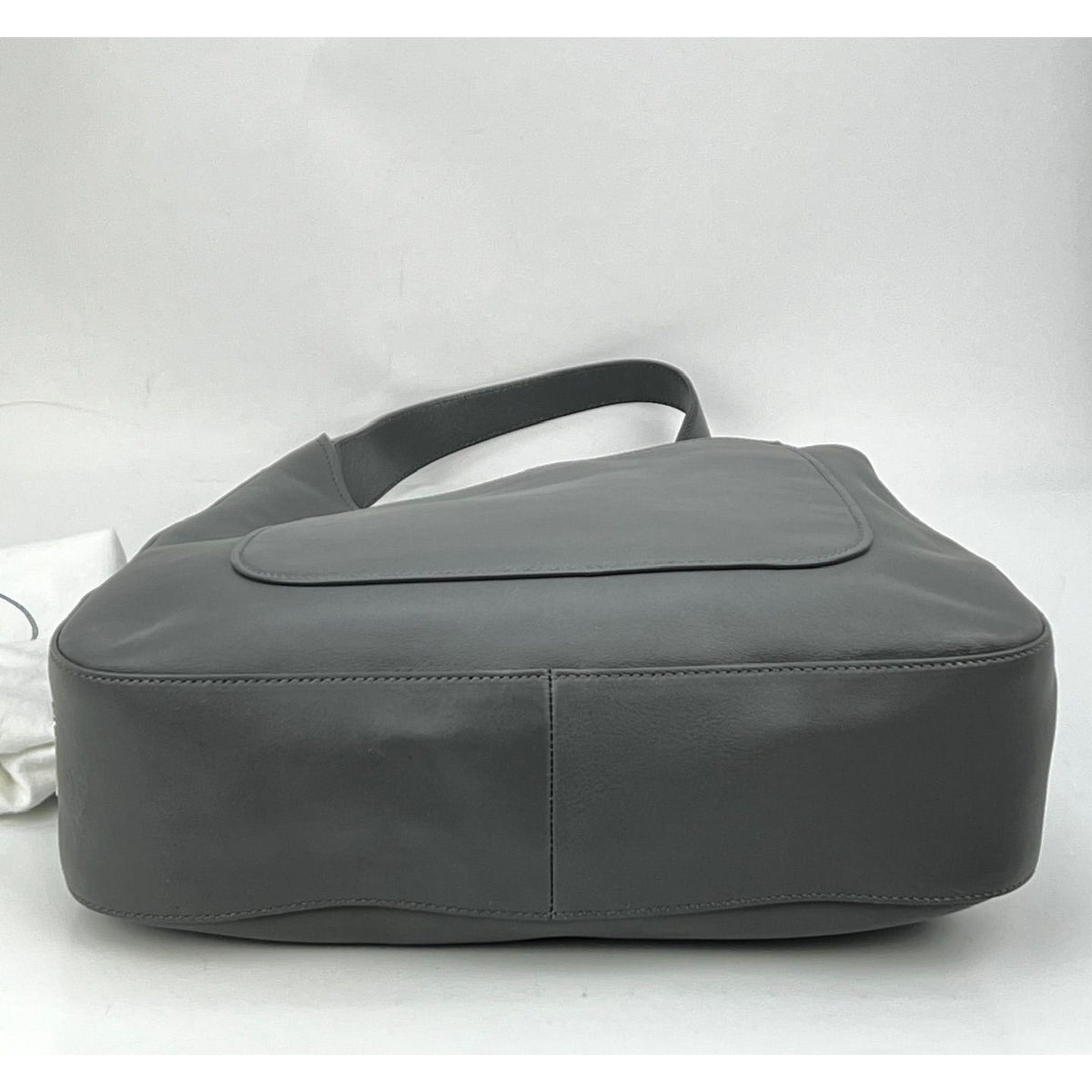 Prada Grey Leather Hobo Bag