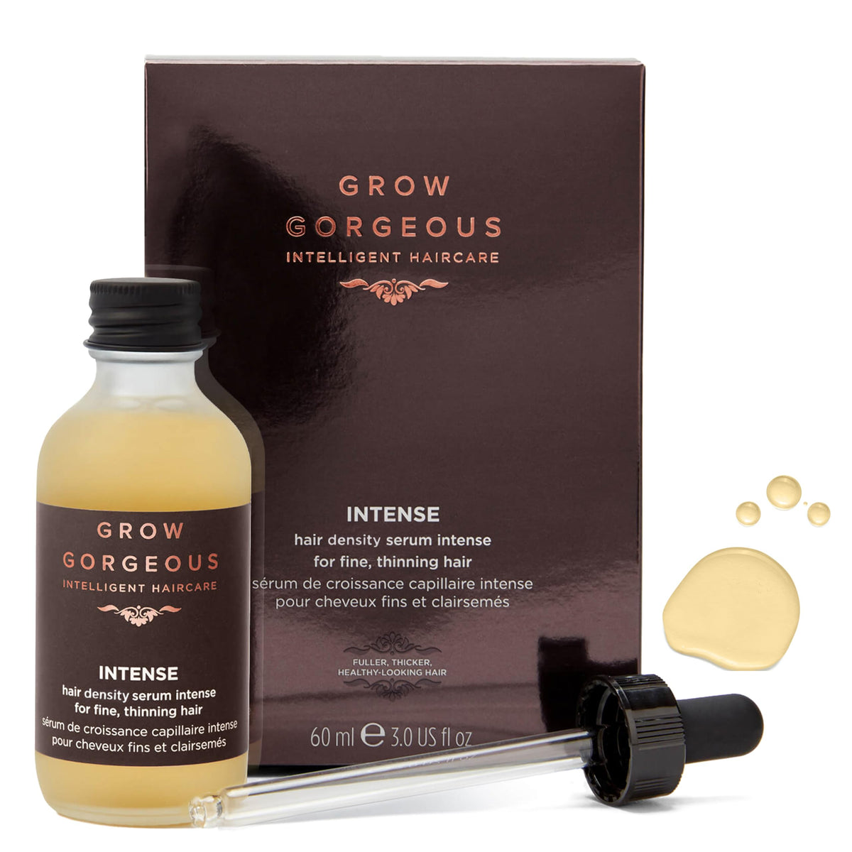 Grow Gorgeous Density Serum Intense - Hair Growth Serum With Caffeine. For Thin and Damaged Hair. Increases Thickness Of Each Strand By Up To 13%. 2 Fl Oz
