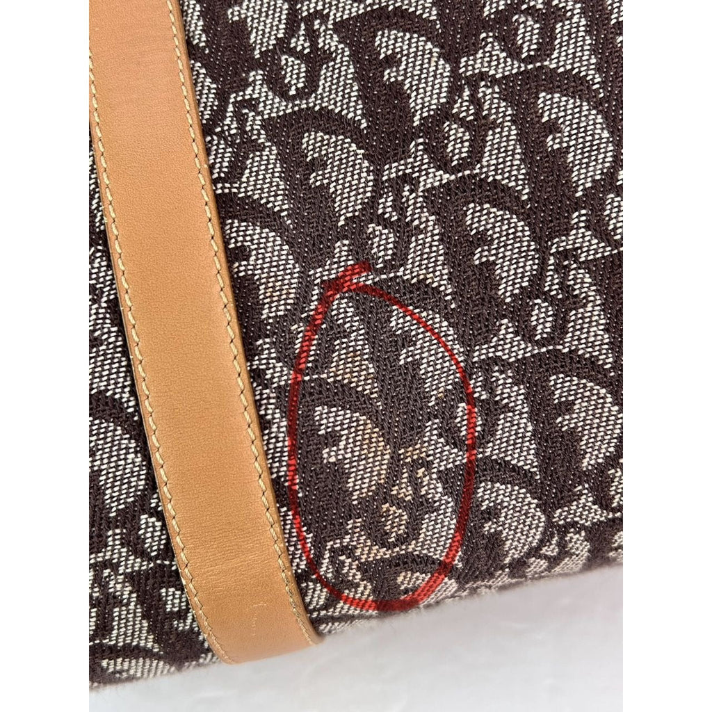 Christian Dior Vintage Trotter Diorissimo Medium Brown Boston Bag