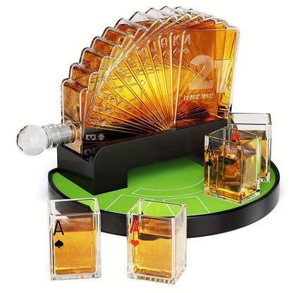 Poker Night Whiskey Decanter Set