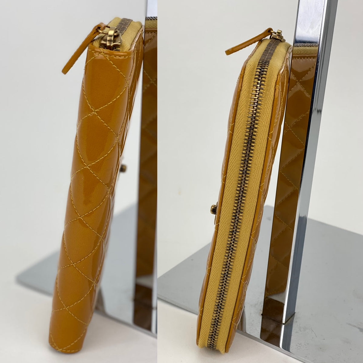 Chanel Yellow Patent Leather Wallet