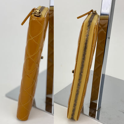 Chanel Yellow Patent Leather Wallet