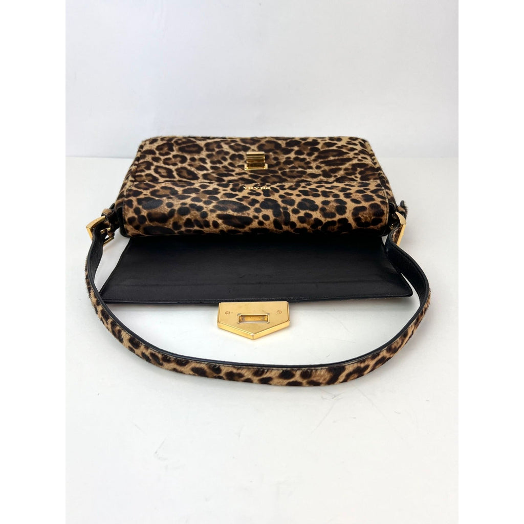 Prada Cavallino Leopard calf Hair Shoulder Bag
