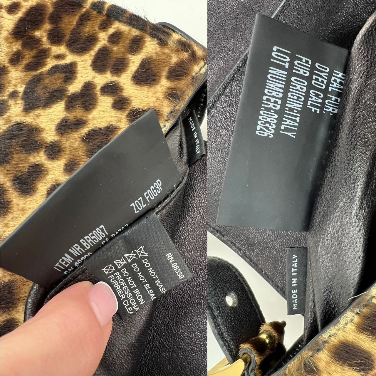 Prada Cavallino Leopard calf Hair Shoulder Bag