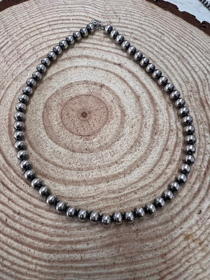 8mm Sterling Pearl Necklace - 18 inch - The Classic pearl necklace