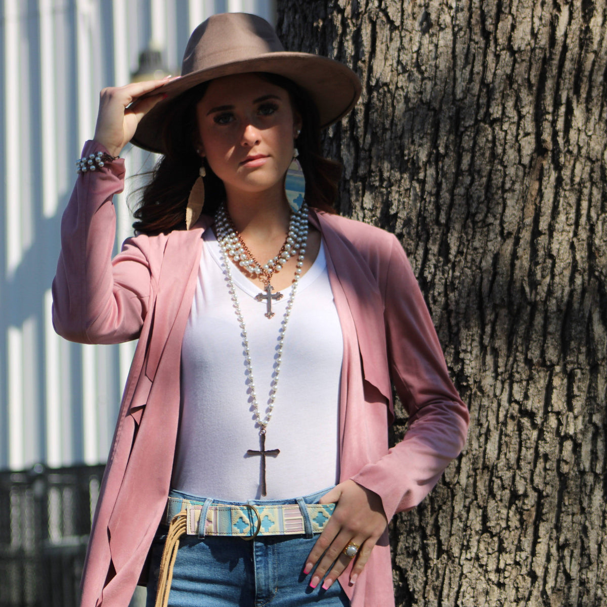 Pearl and Copper Beaded Collar Necklace