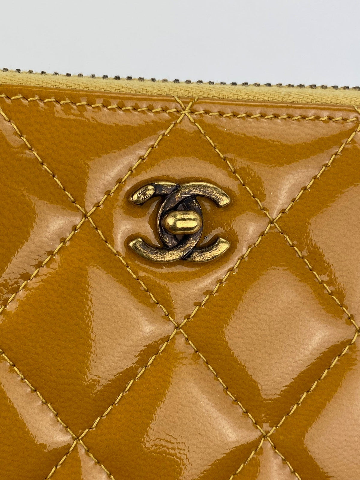 Chanel Yellow Patent Leather Wallet