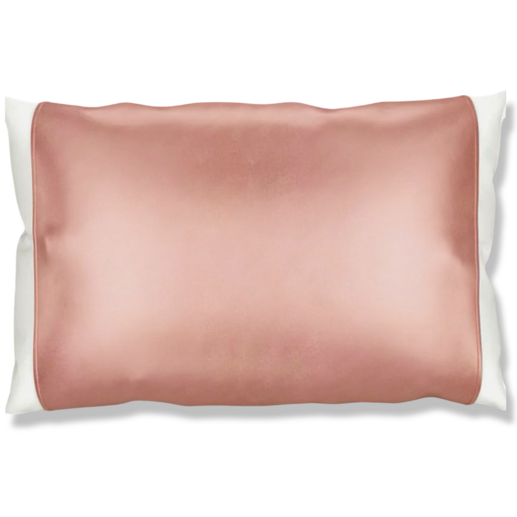 Rose Gold Pink Silk Pillow Sleeve.