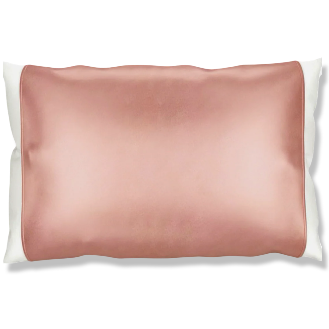 Rose Gold Pink Silk Pillow Sleeve.