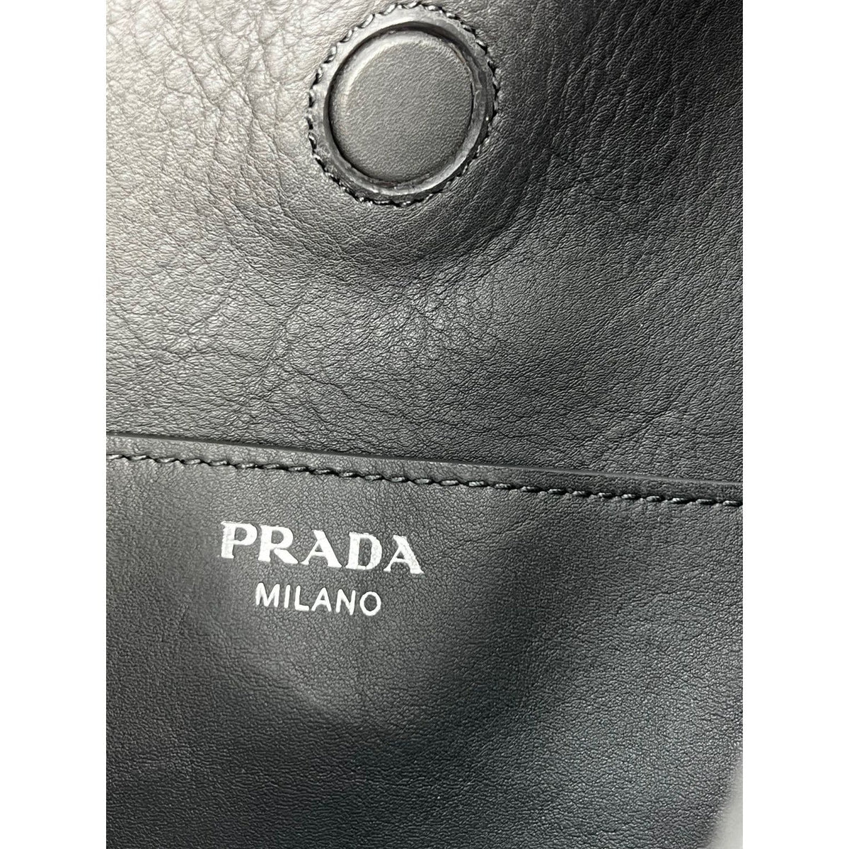 Prada Grey Leather Hobo Bag
