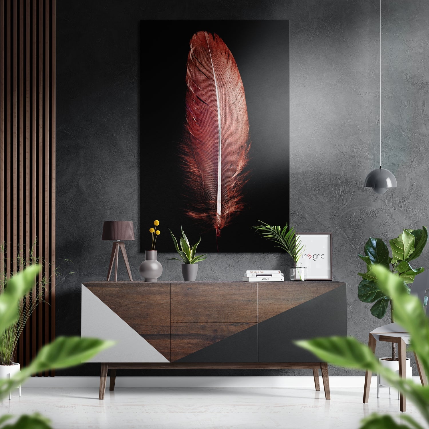 Feather Brushed Aluminium Dibond Wall Art